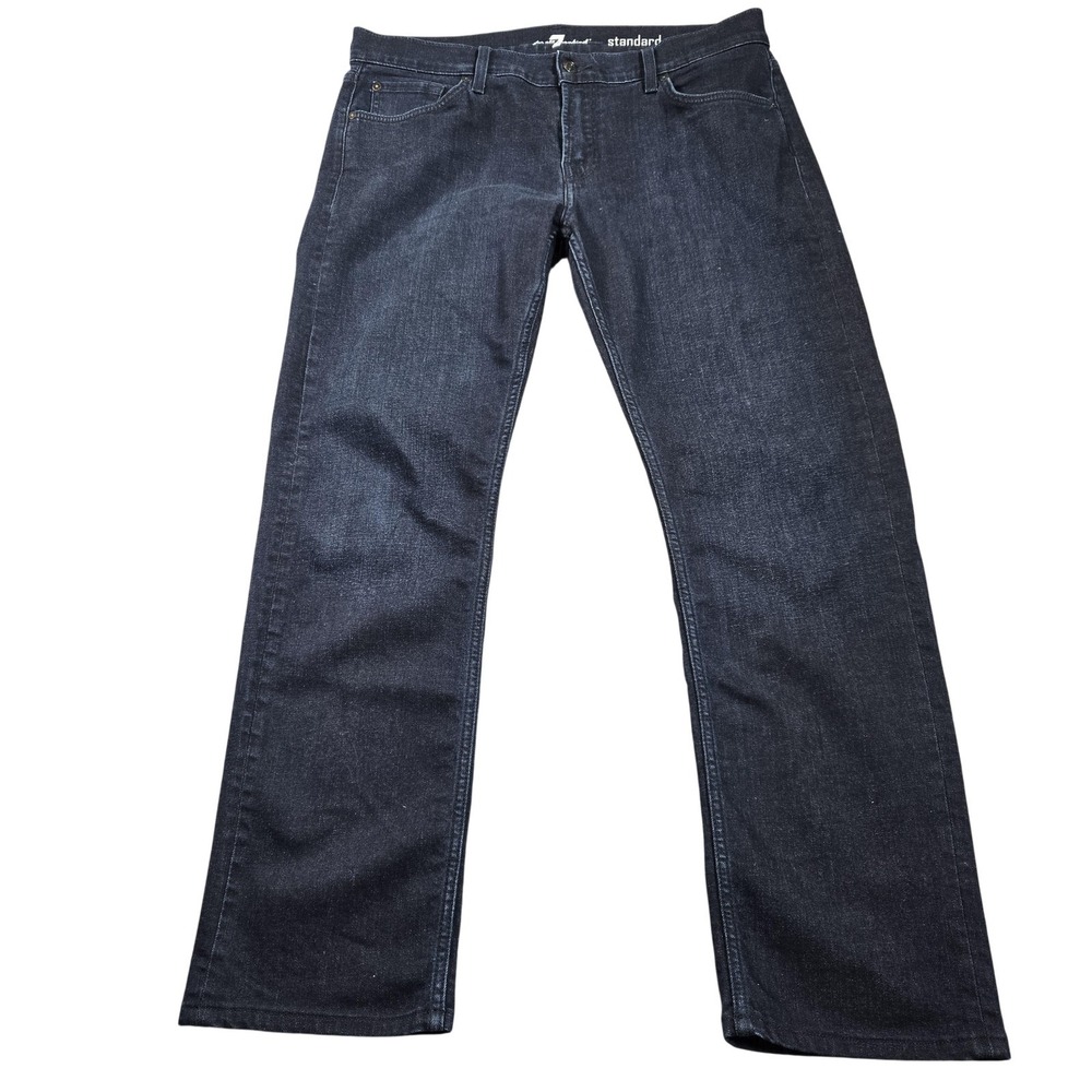 7 For All Mankind Standard Jeans Mens 34x29 Blue Straight Stretch Denim